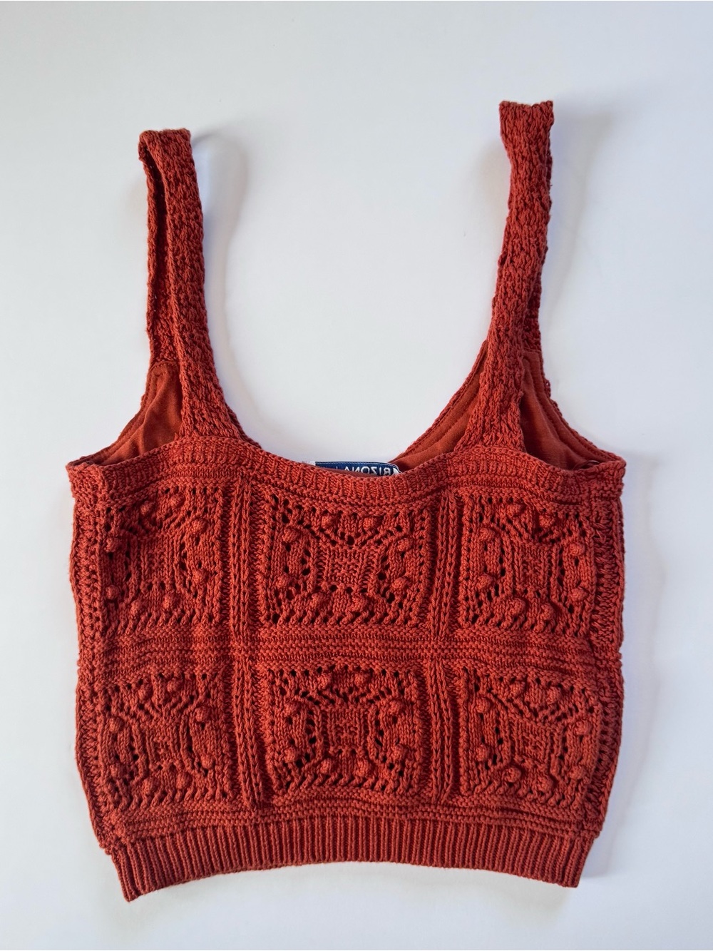 Arizona Jean Company Rust Orange Crochet Knit Crop Top - Picture 3 of 6